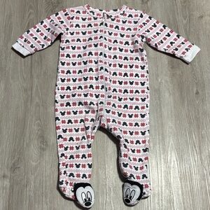 Disney Mickey Mouse Red and White Kids Footie